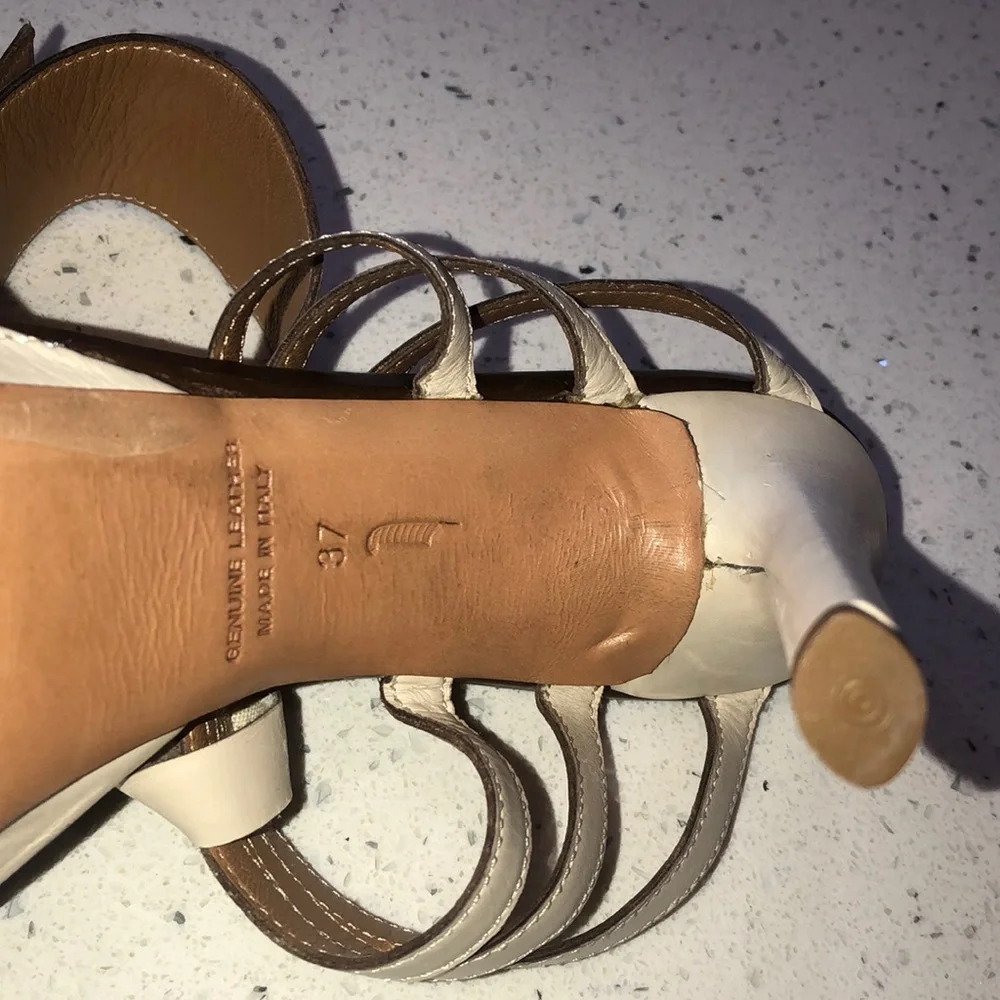 Maiyet leather strappy peep toe Kristy heels - Picture 9 of 13